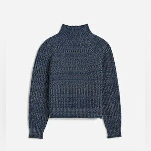 🩶 Madewell Marled Cotton Mockneck Sweater Gray Indigo Combo - Medium